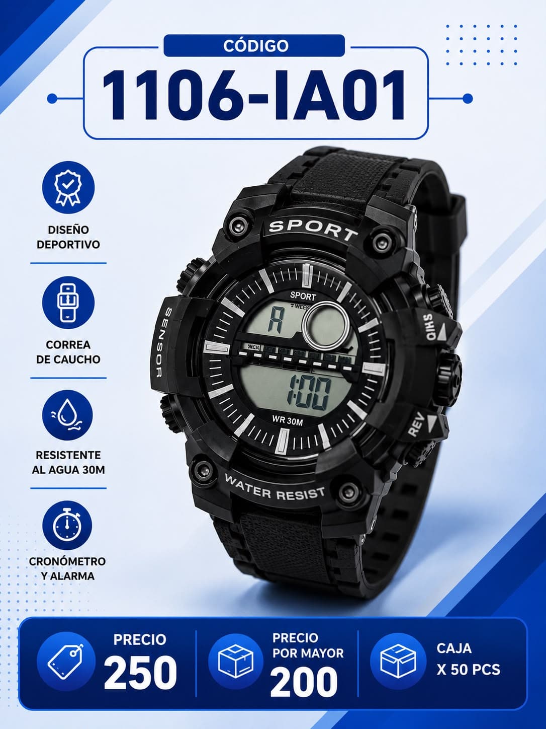 Reloj Digital para Hombre