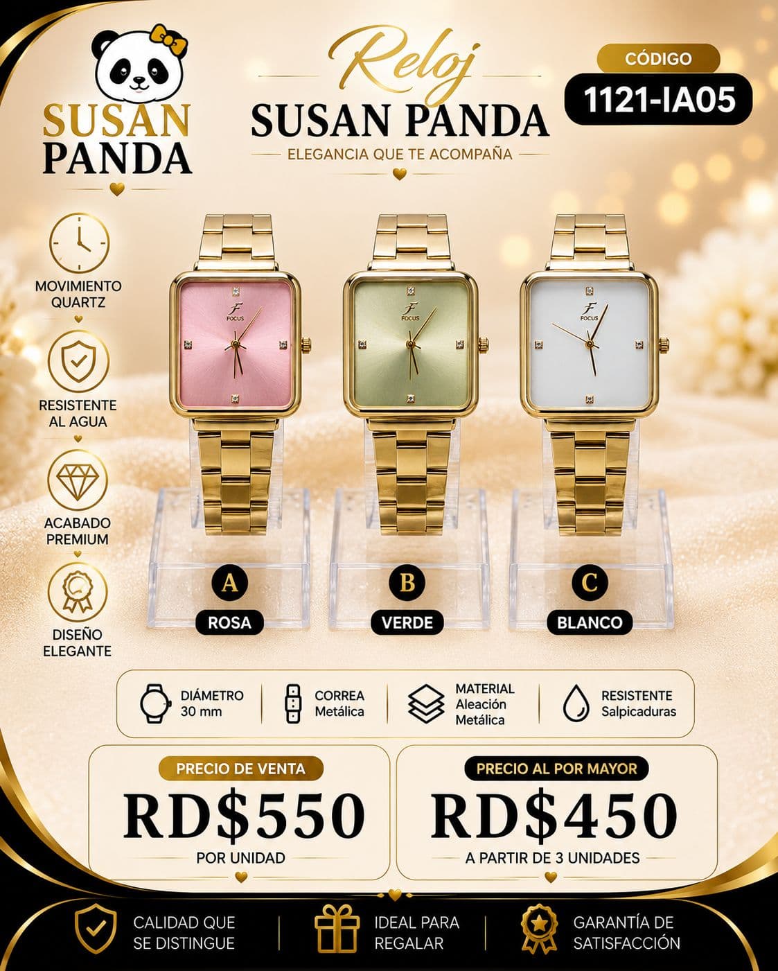 Reloj Focus Cuadrado