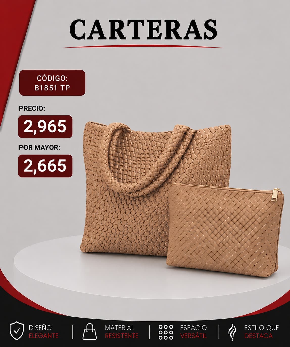 Cartera Beige B1851TP