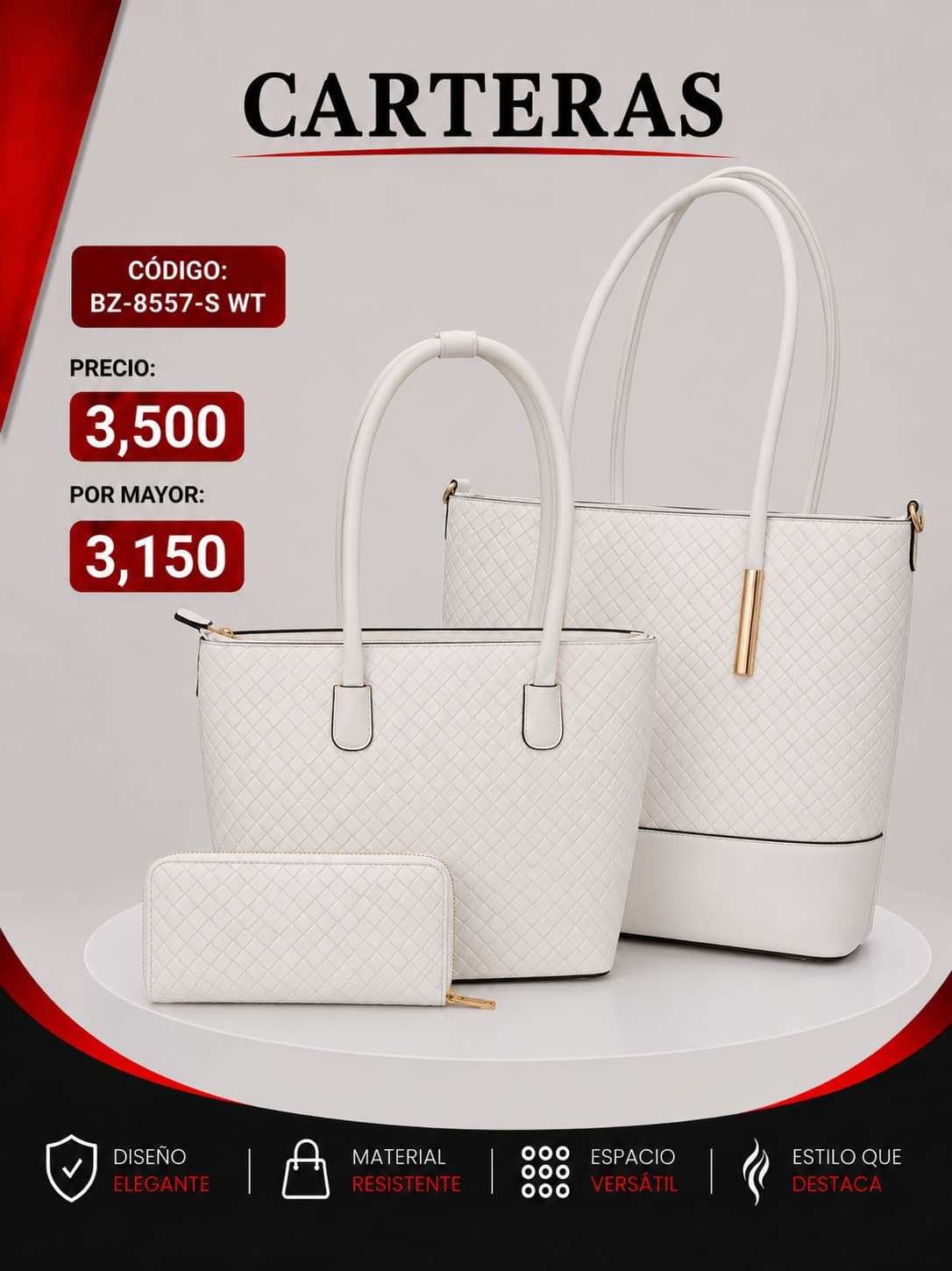 Cartera Blanca BZ-8557WT