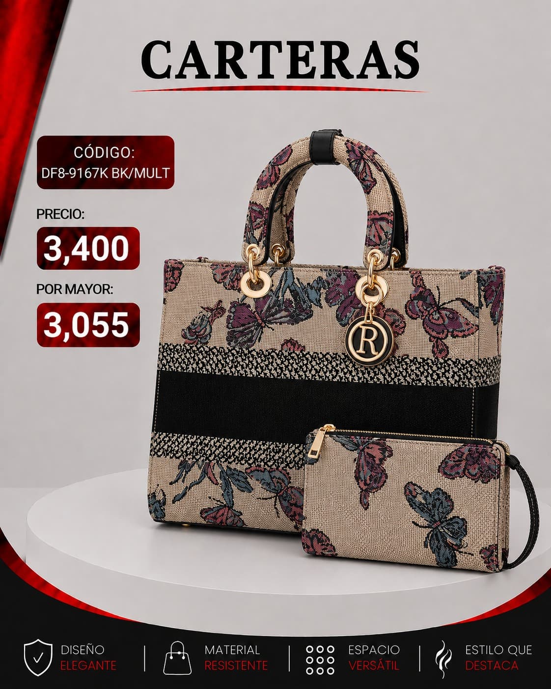 Cartera DF8-9167BK/MULTI