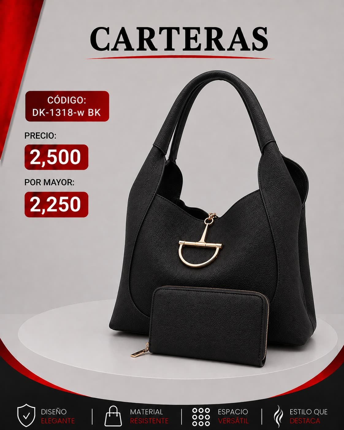 Cartera Negra DK-1318-BK