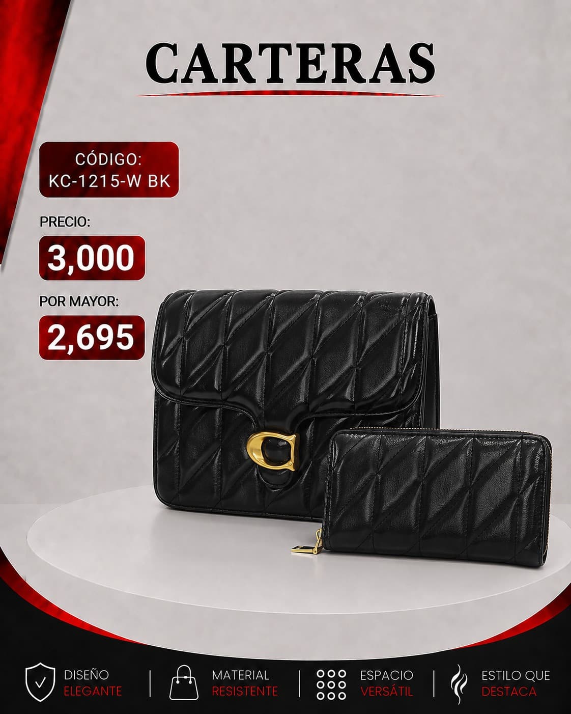 Cartera KC-1215-BK