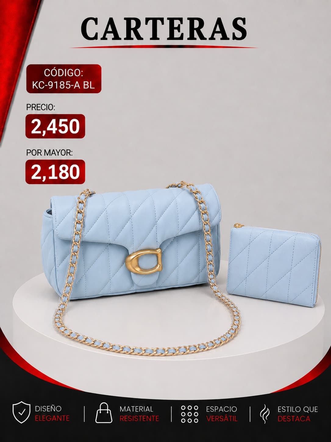 Cartera Azul KC-9185-BL
