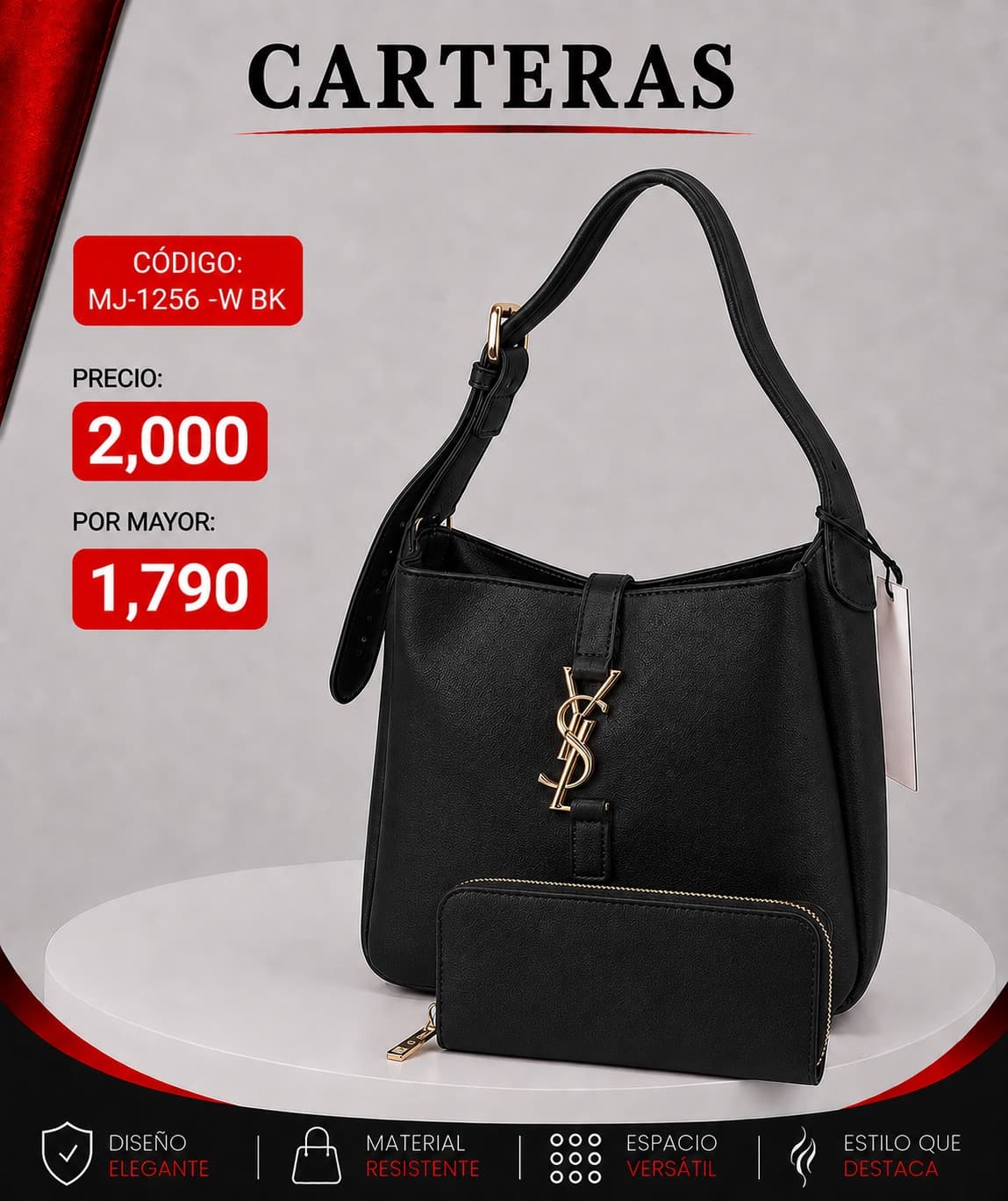 Cartera MJ-1256-BK
