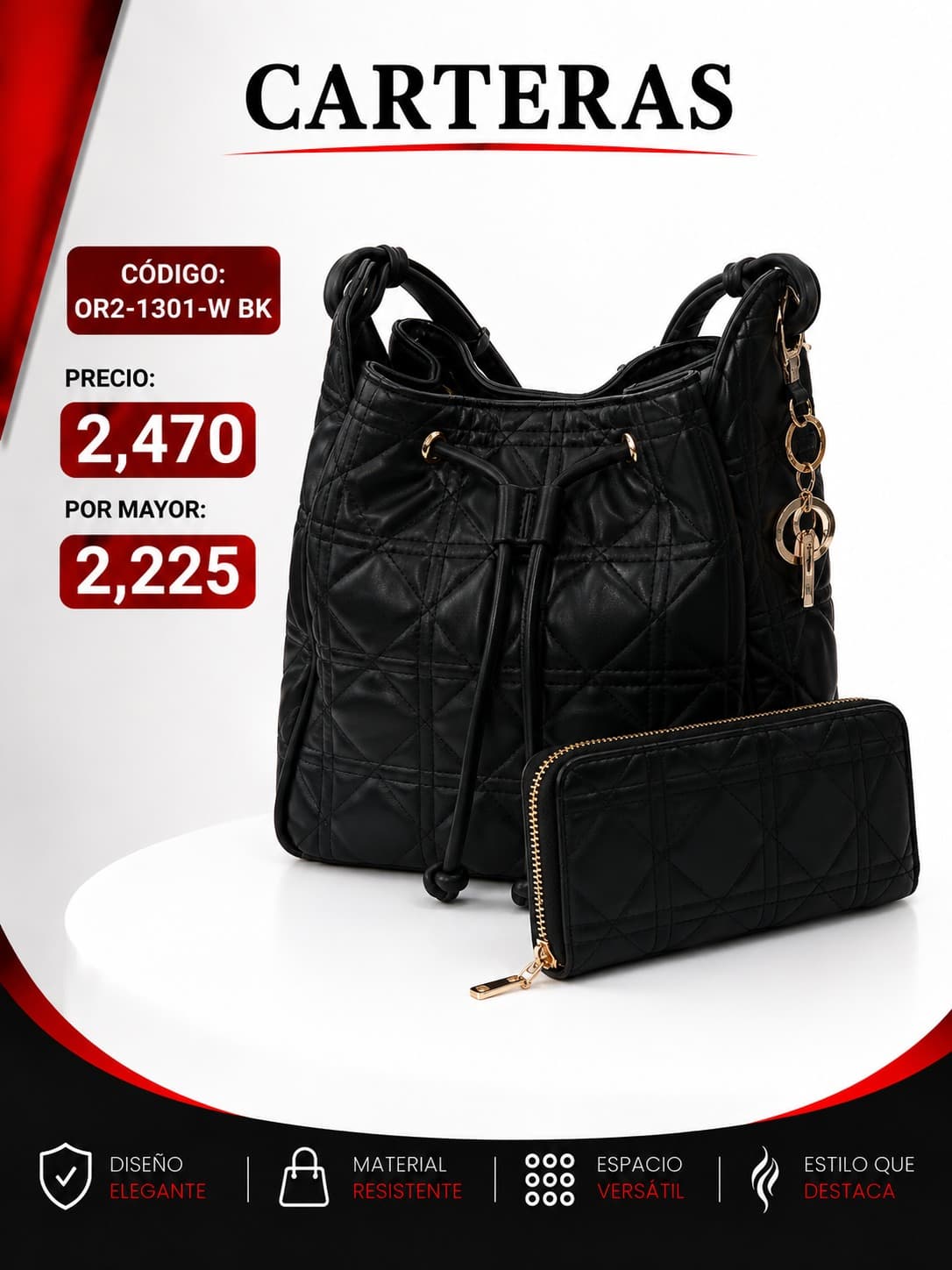 Cartera Negra OR2-1301-BK