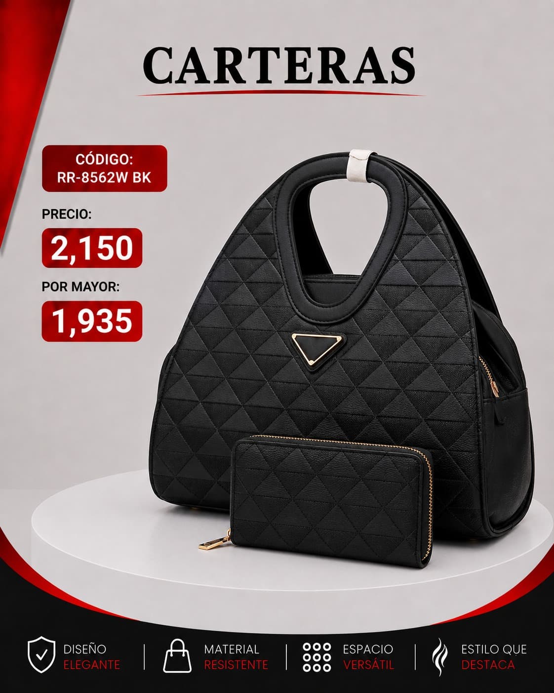 Cartera Negra RR-8562BK