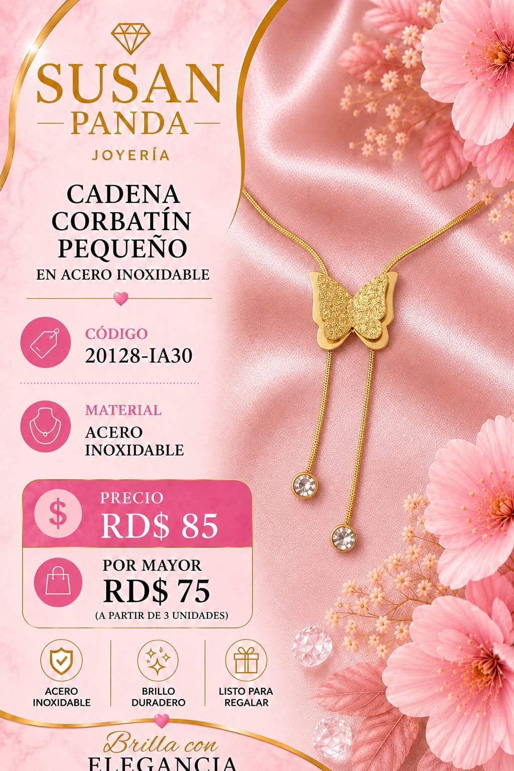 Cadena Corbatin Pequeño en Acero