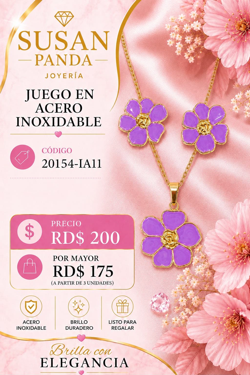 Juego en Acero para Mujer
