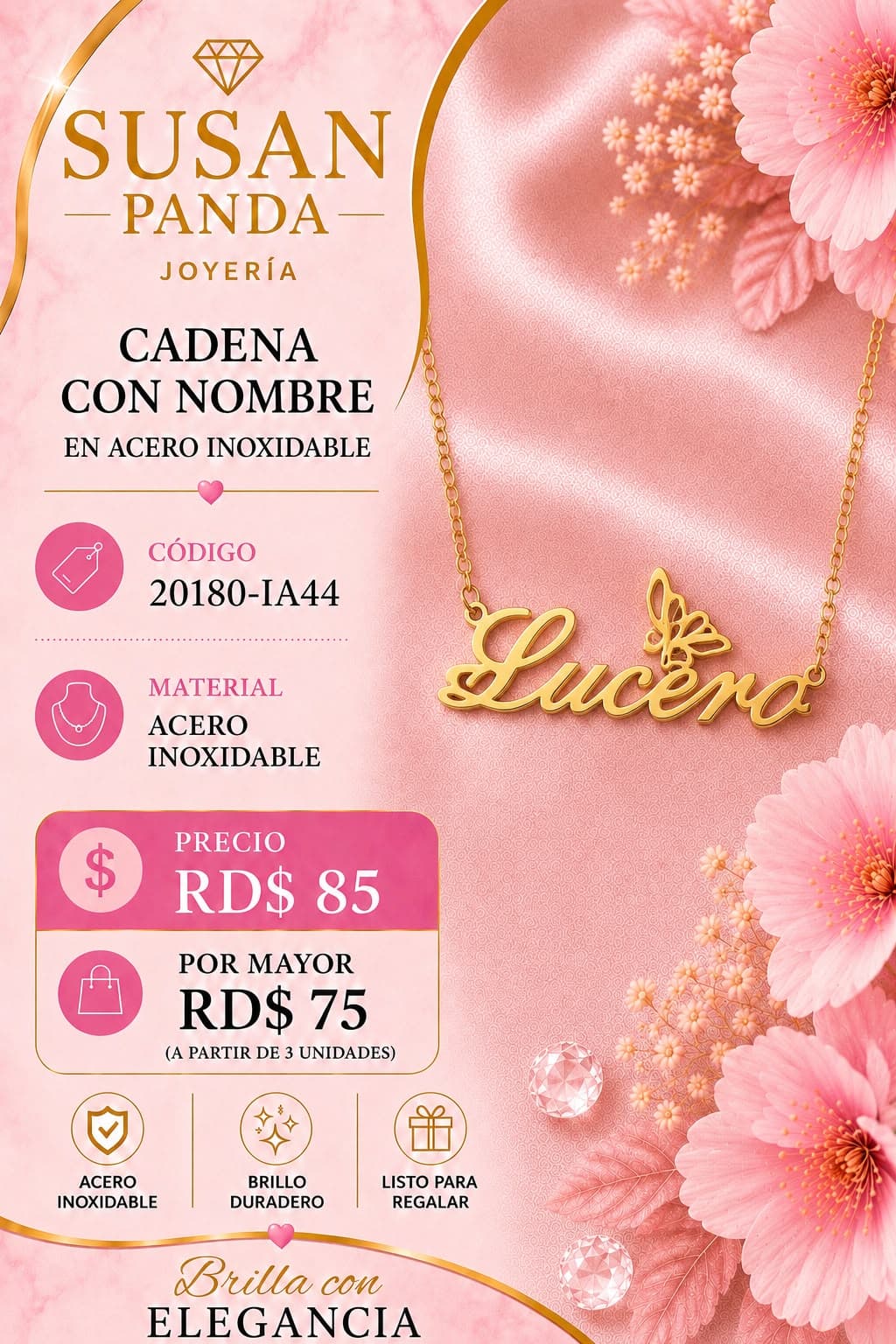 Cadena con Nombre en Acero