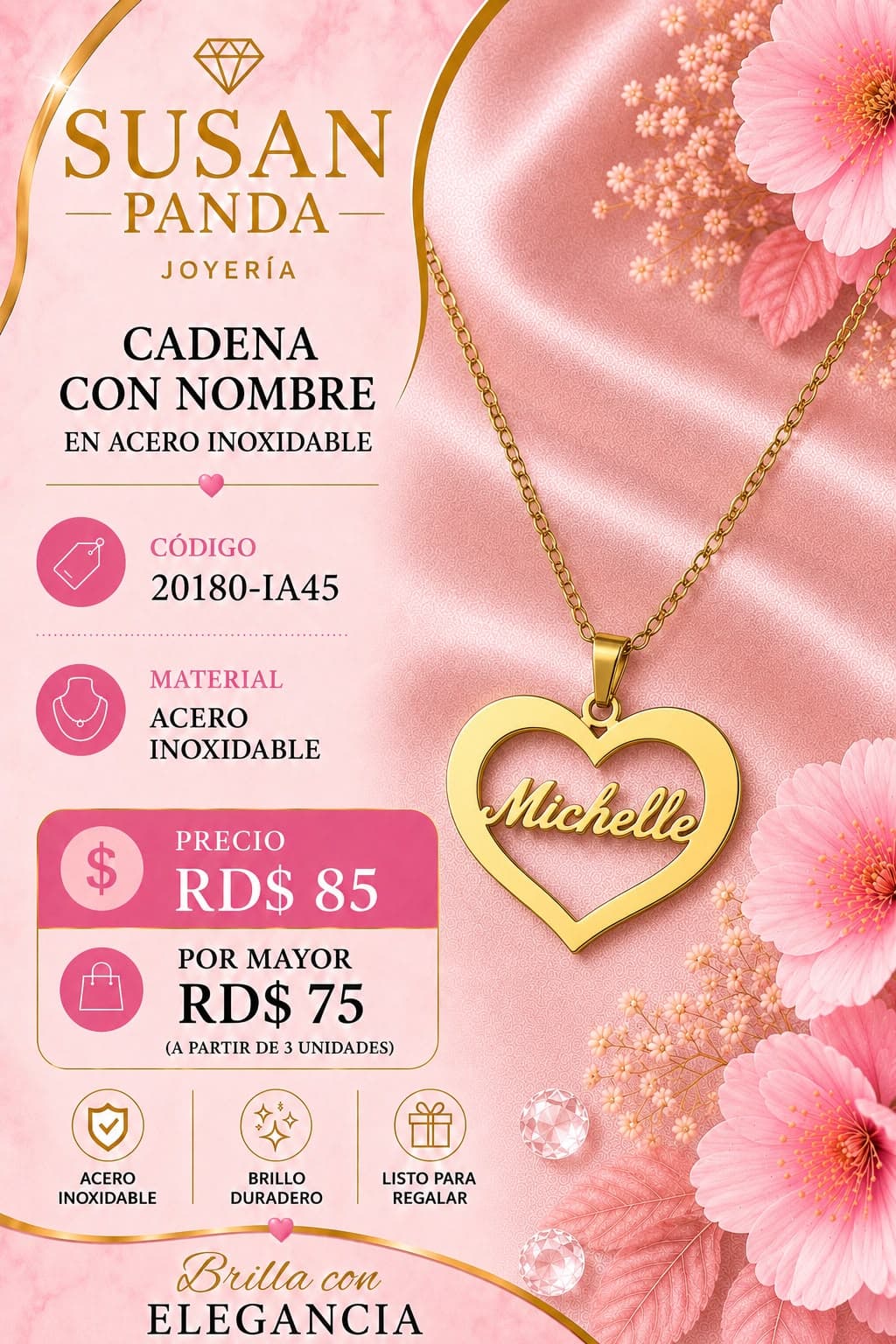 Cadena con Nombre en Acero
