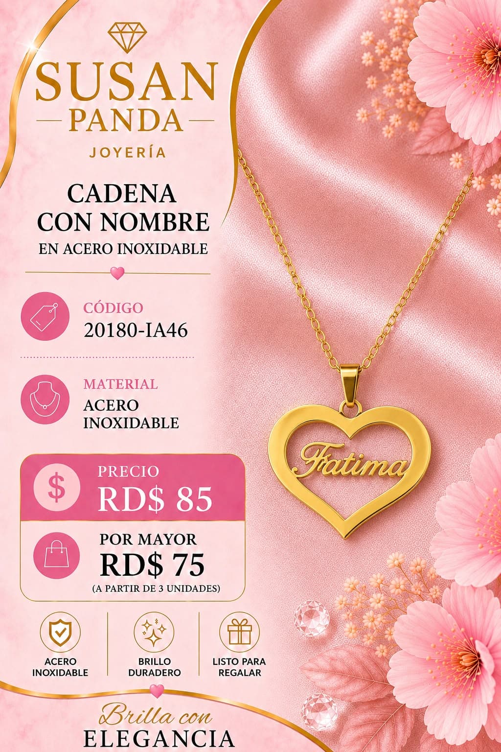Cadena con Nombre en Acero