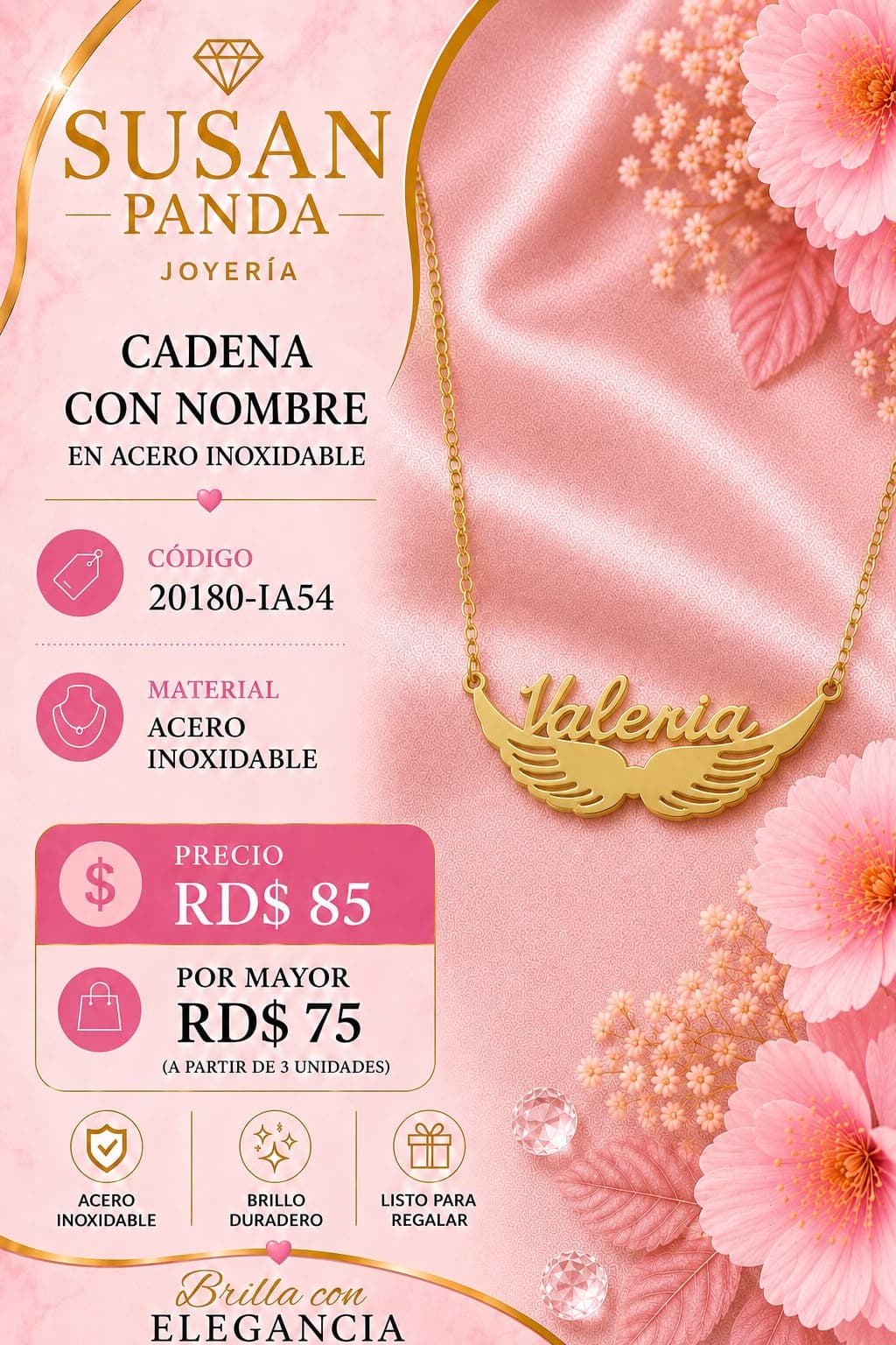 Cadena con Nombre en Acero