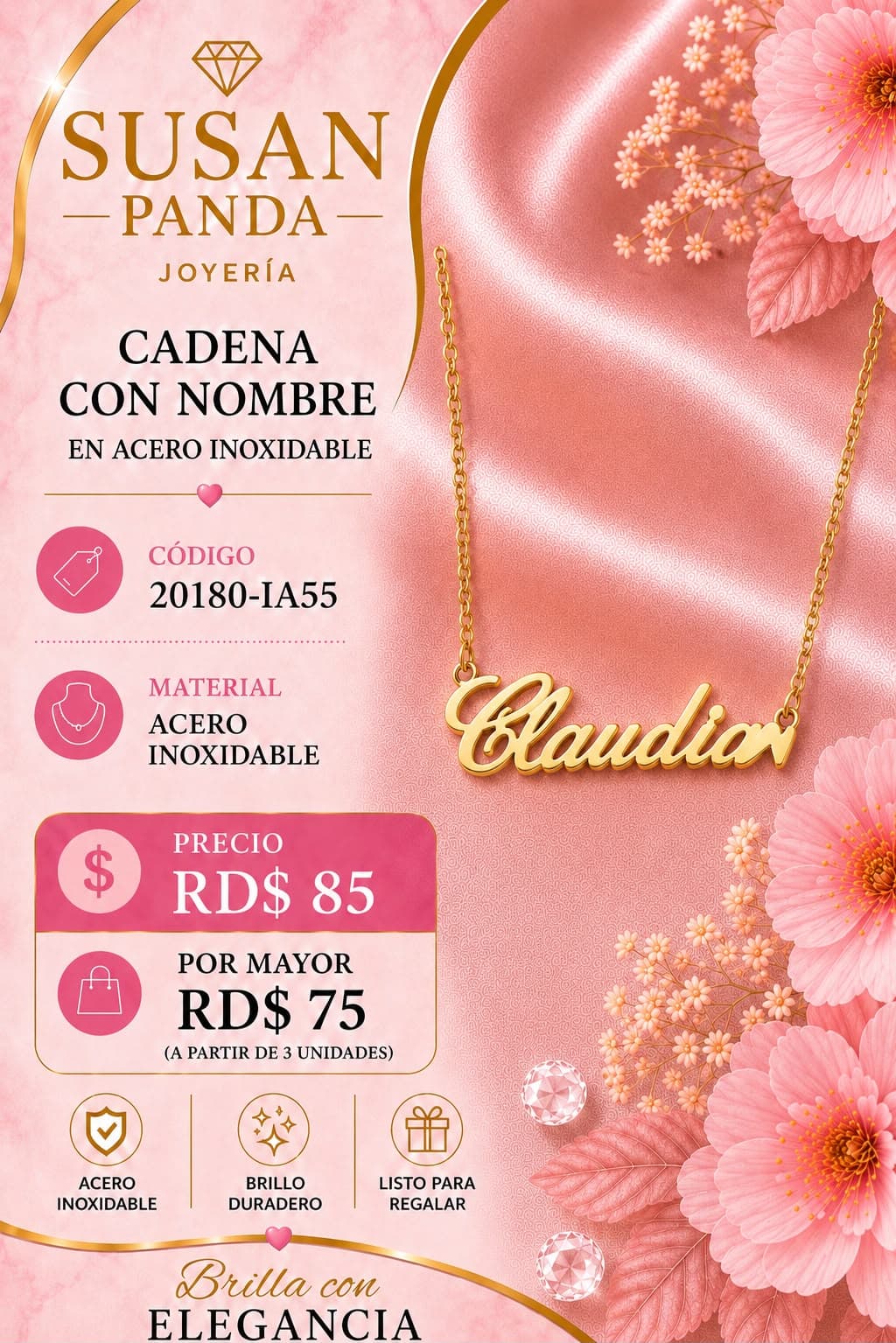 Cadena con Nombre en Acero