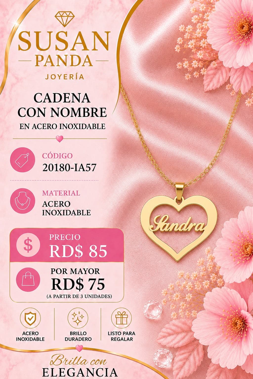 Cadena con Nombre en Acero