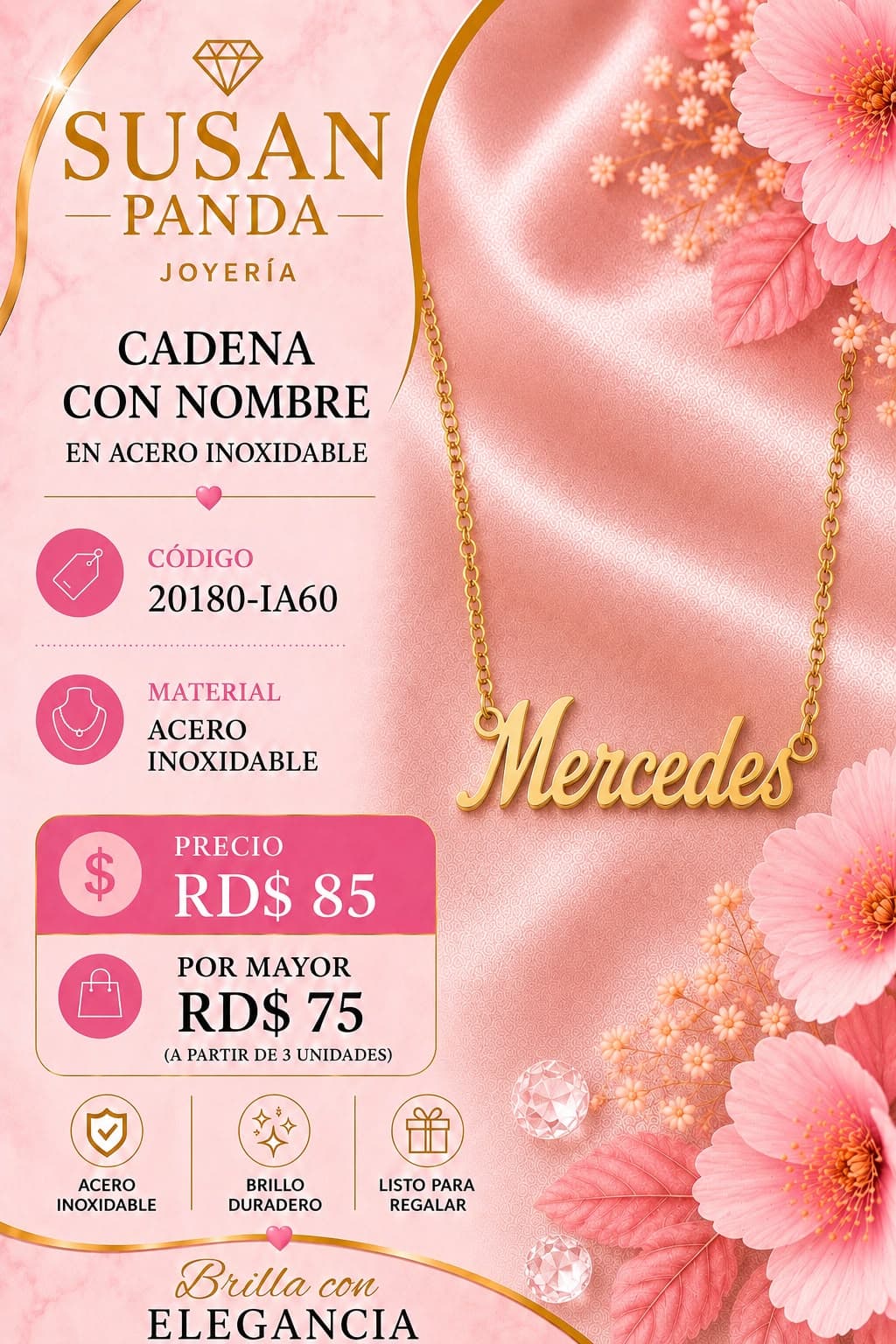 Cadena con Nombre en Acero