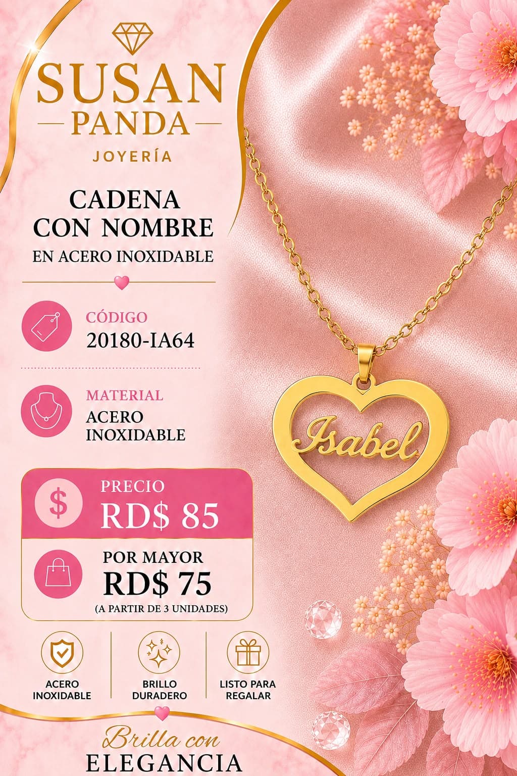 Cadena con Nombre en Acero