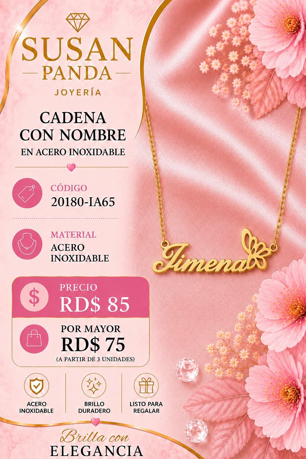 Cadena con Nombre en Acero