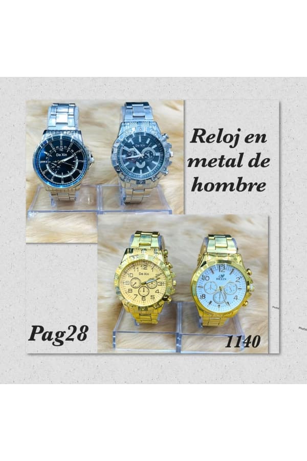 PAG.28 Reloj en Metal de Homb. (a)plateado (b)dorado