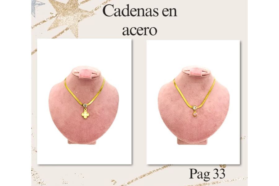 Pag. 33 Gargantilla en Acero (a)cruz (b)diamantico