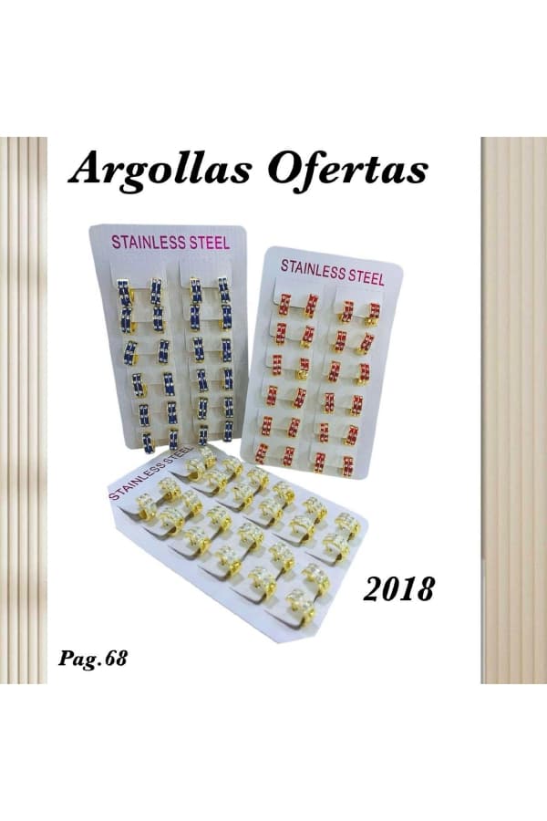 PAG.68 Argollas en Acero (a)azul (b)rojo (c)blancas