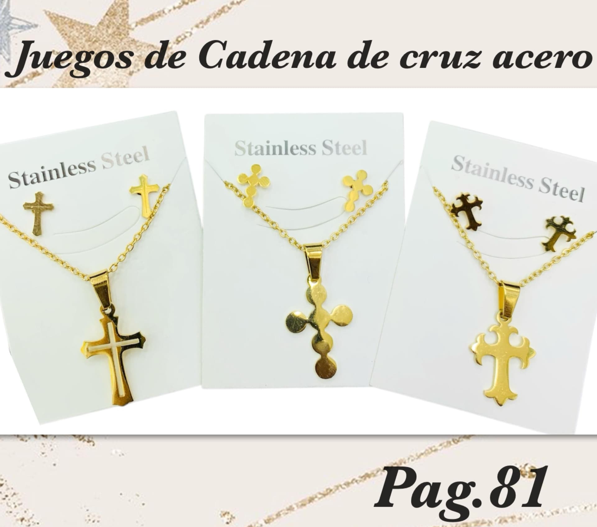 PAG.81 Juegos de Cadenas Cruz en Acero