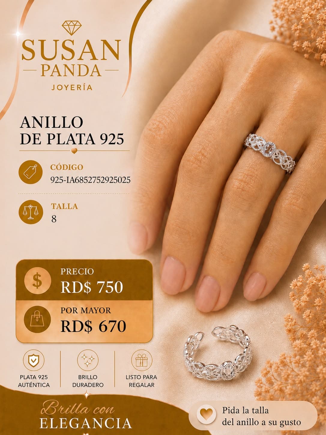 Anillo 6 Piedras 2.08