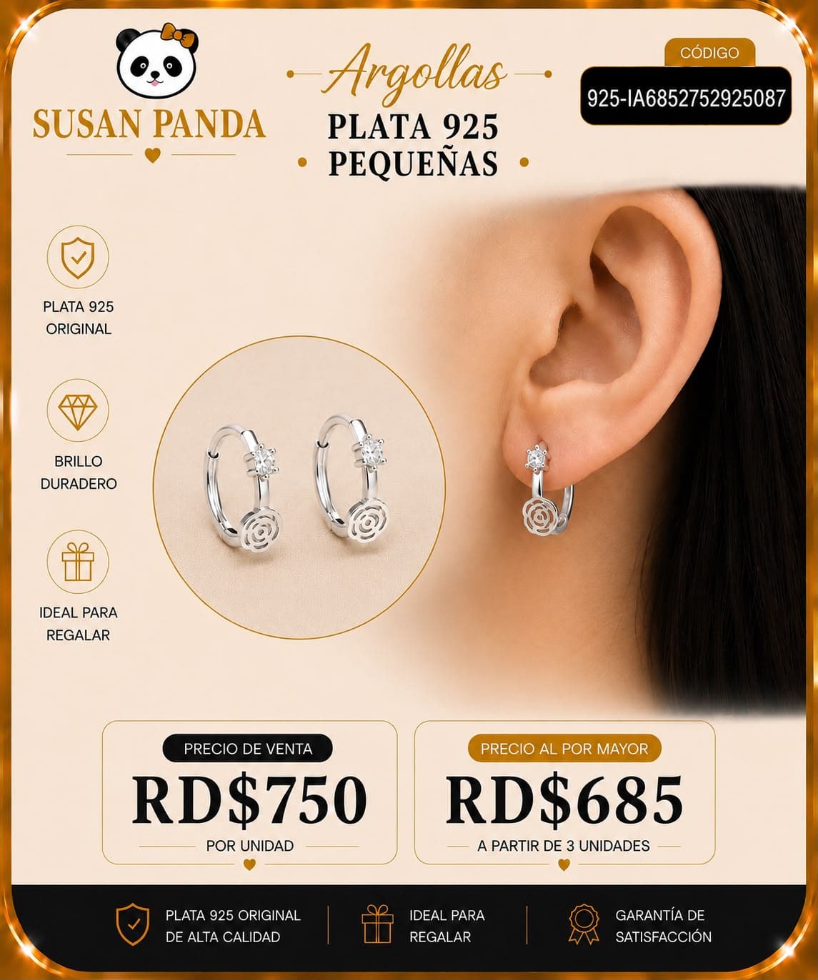 Argolla Pequeña en Plata 925