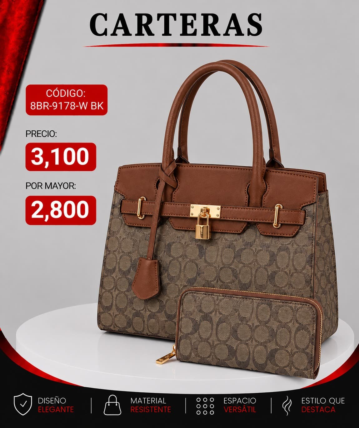 Cartera Marron 8BR-9178-BR