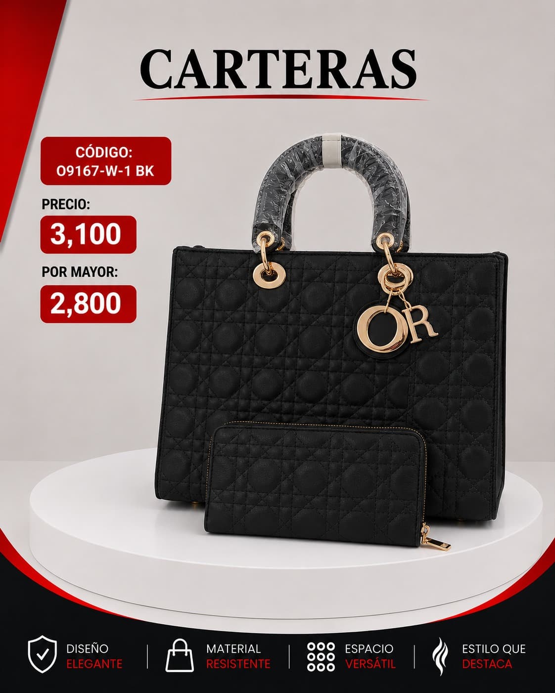 Cartera Negra OR-9167-W-1BK