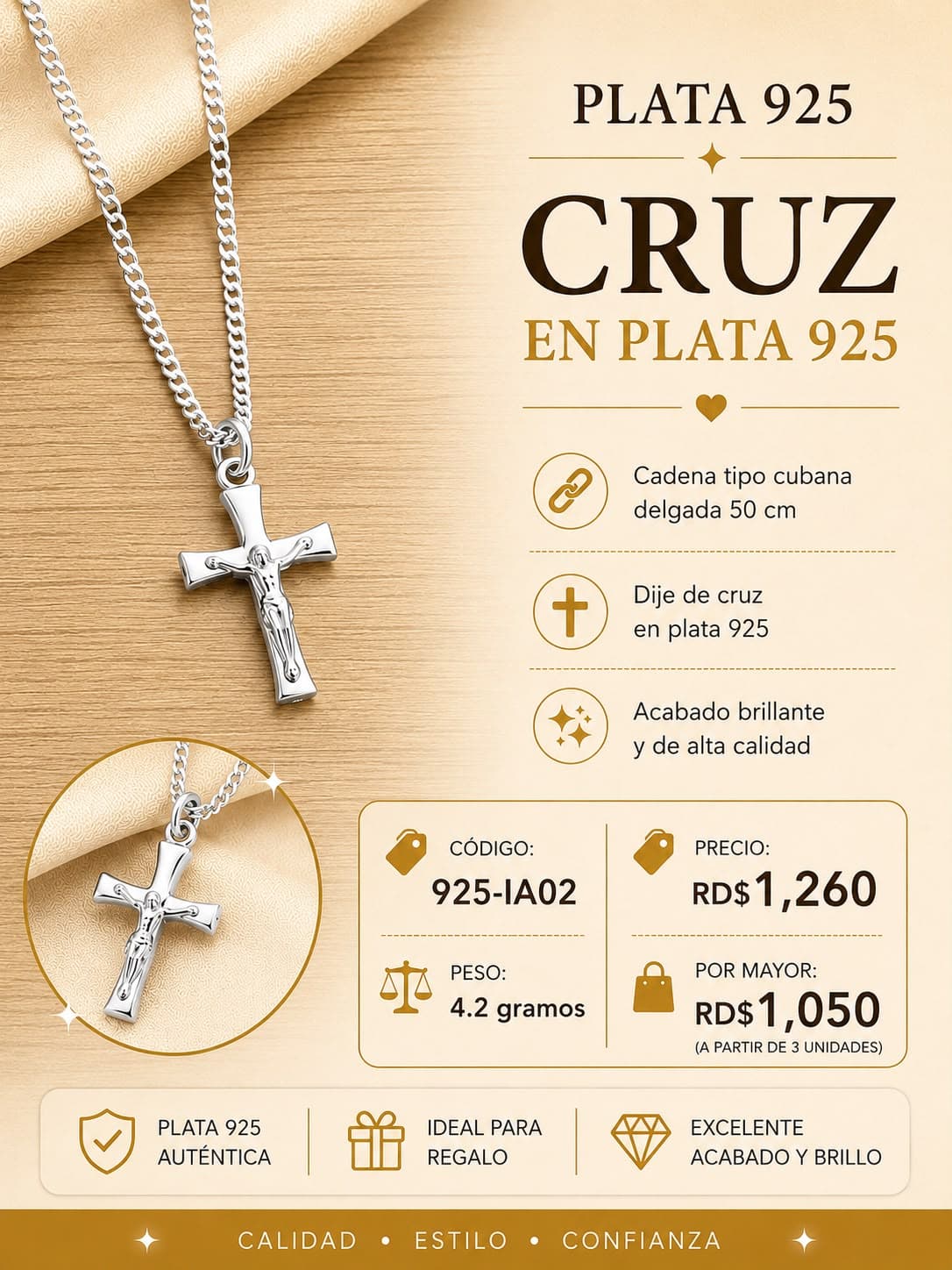 Cadena Cubana con Cruz