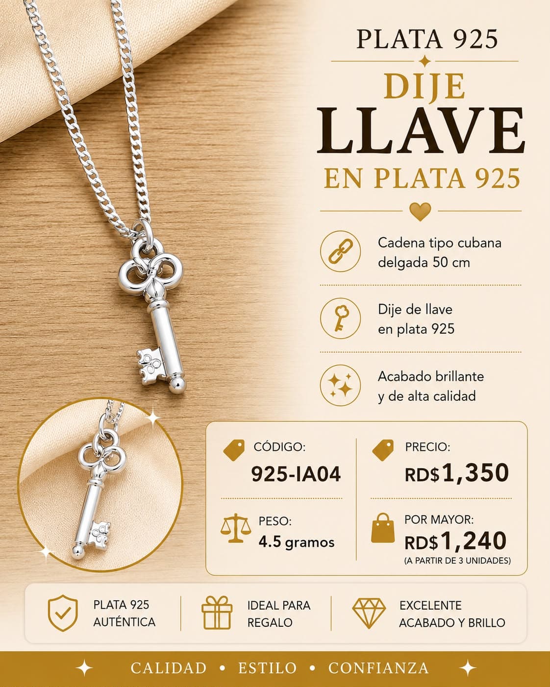 Cadena Cubana con Llave