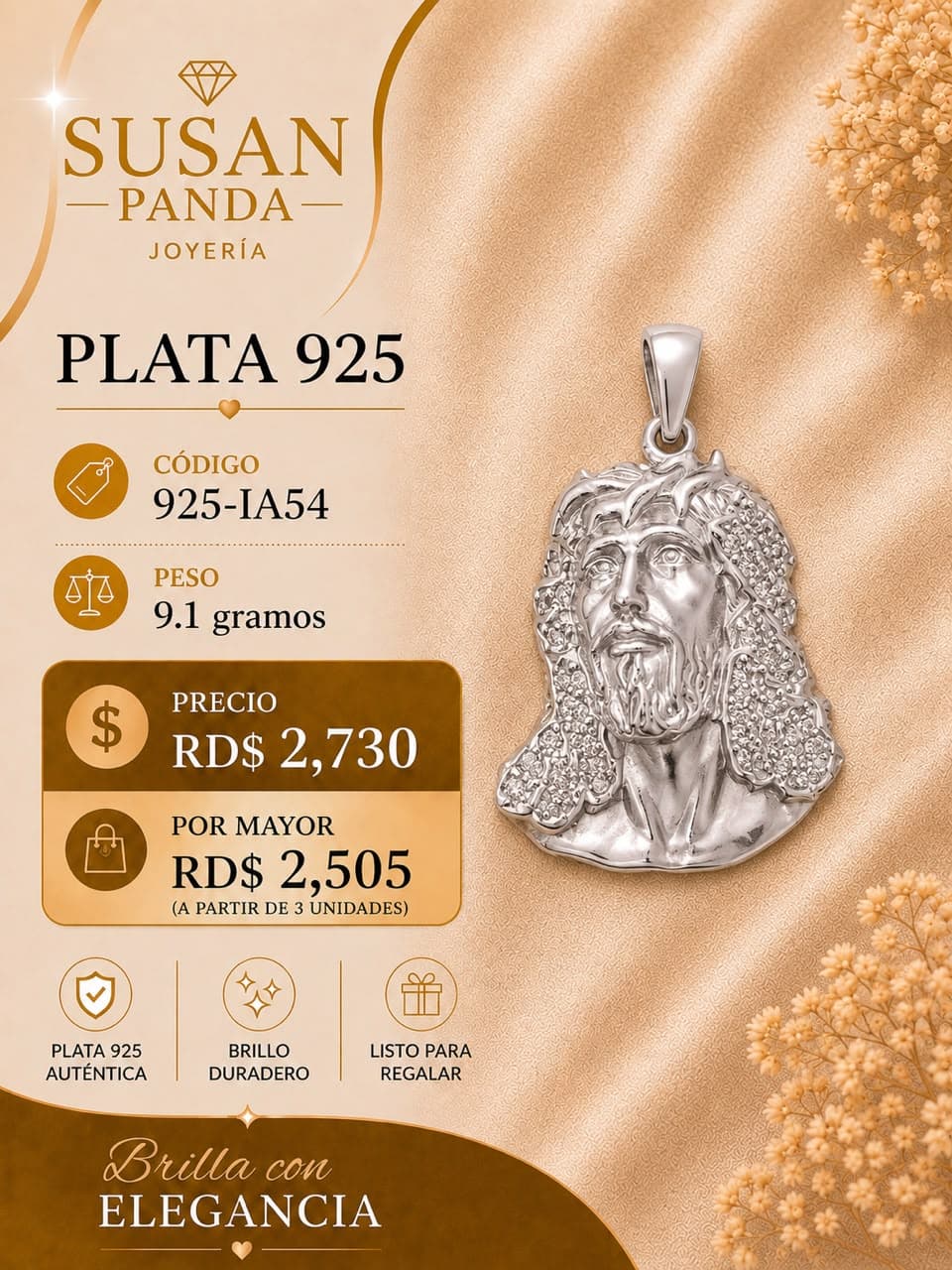 Medalla de Cristo en Plata