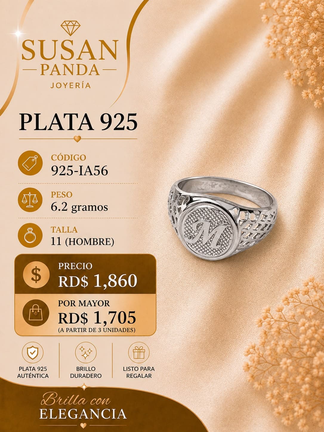Anillo de Hombre Plata 925