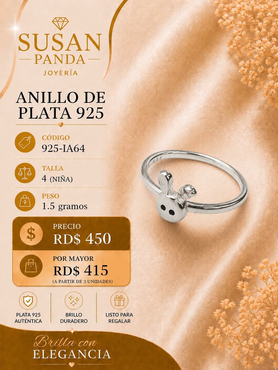 Anillo de Plata para Ninos