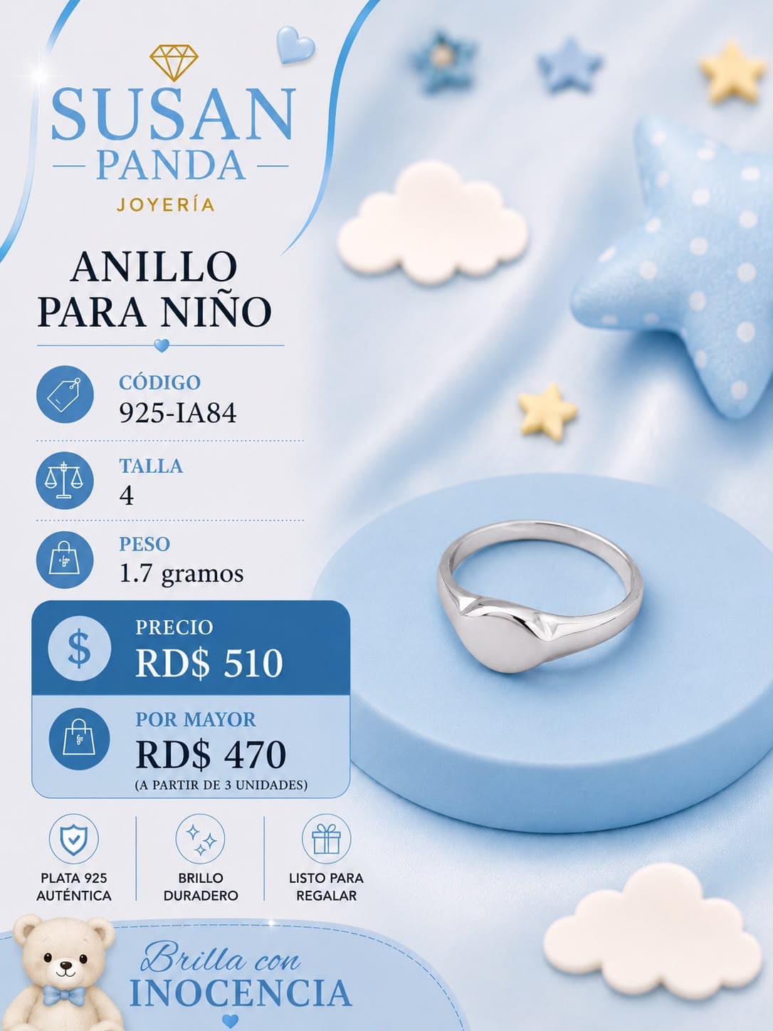 Anillo para Niño Talla 4