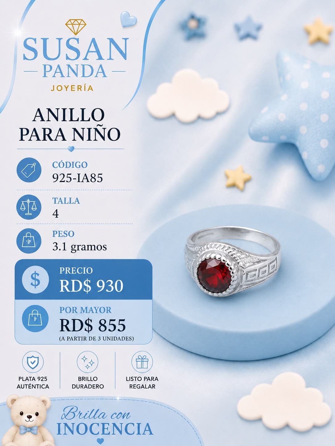 Anillo para Niño Talla 4