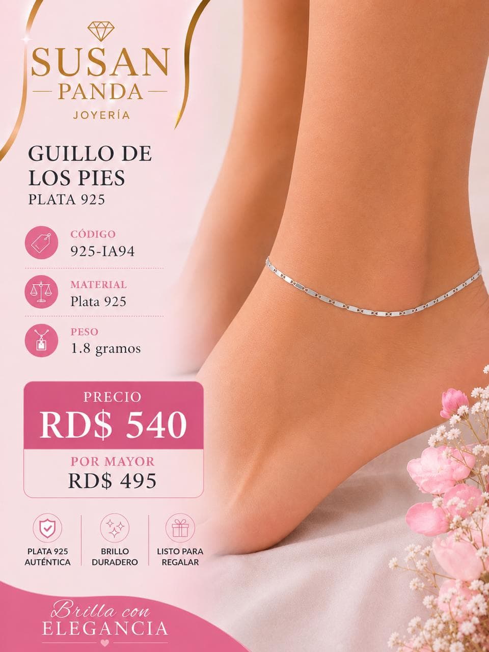 Guillo de los Pies en Plata 925