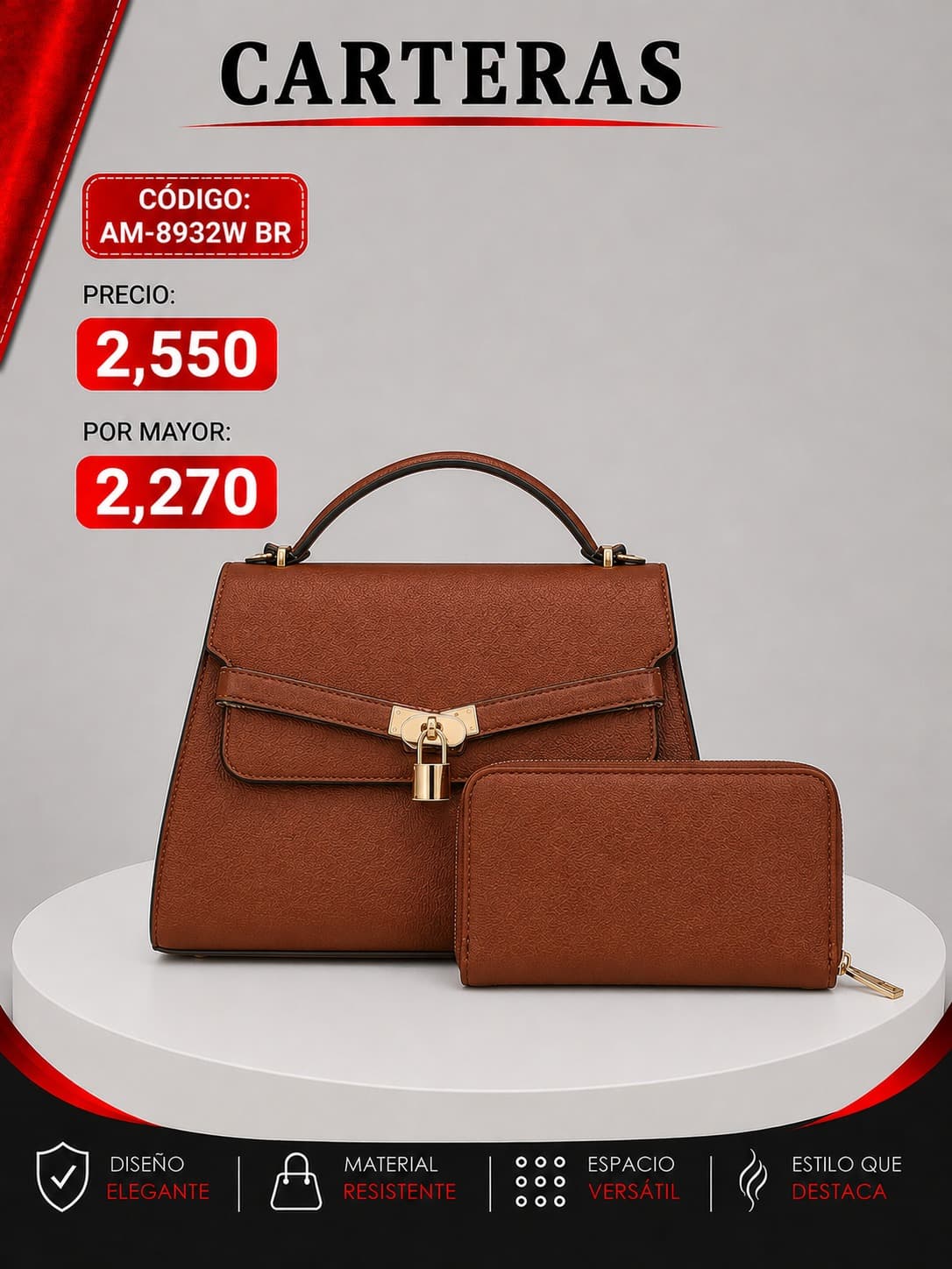 Cartera Marron AM-8932BR