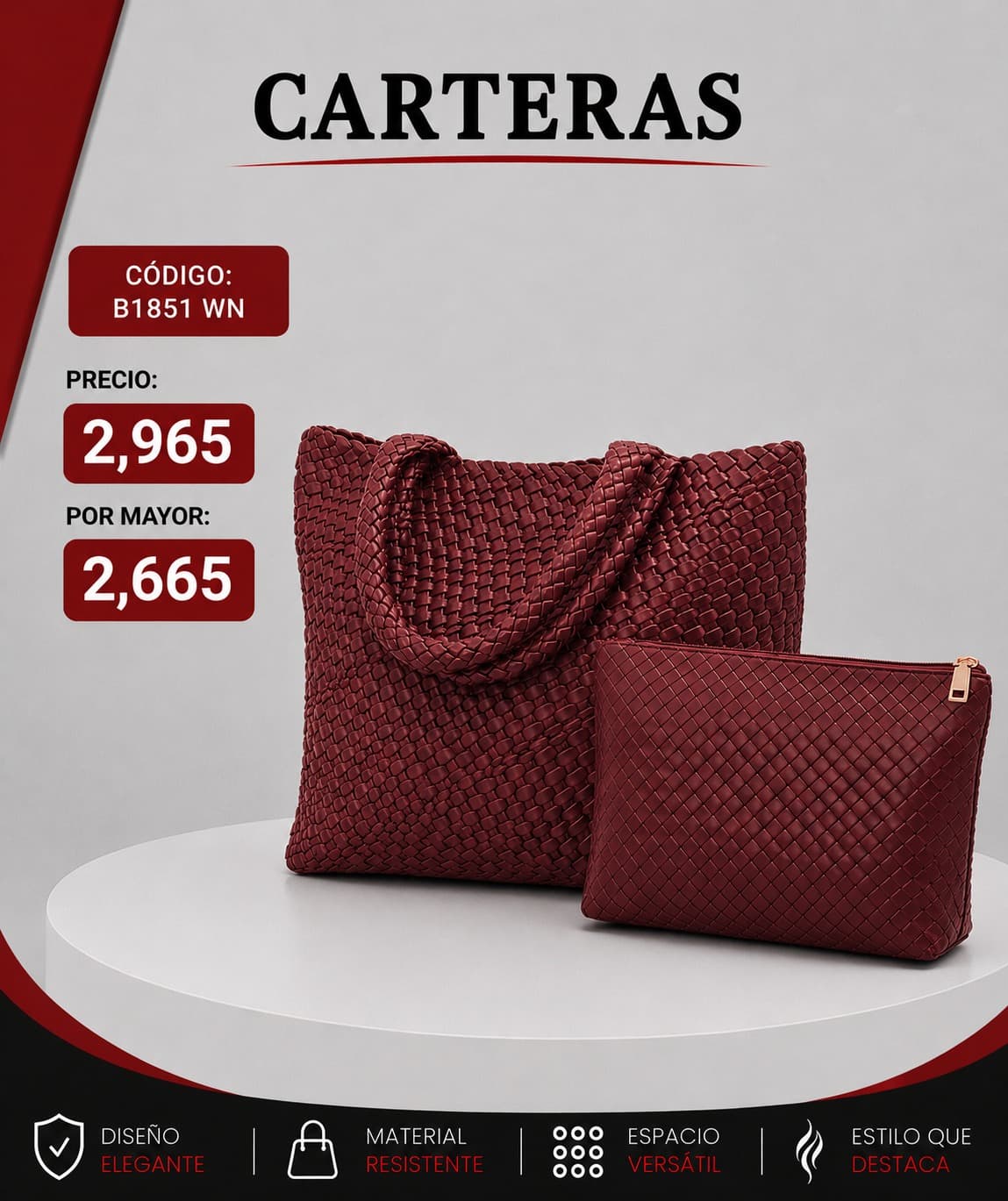 Cartera Roja B1851WN