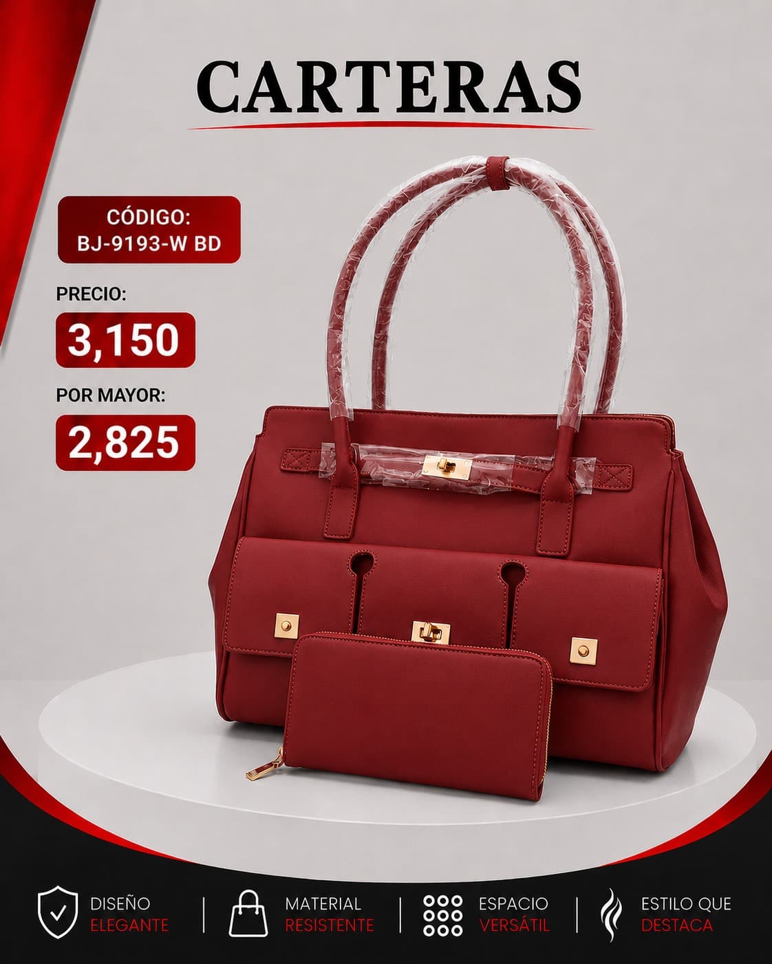 Cartera Roja BJ-9193-BD