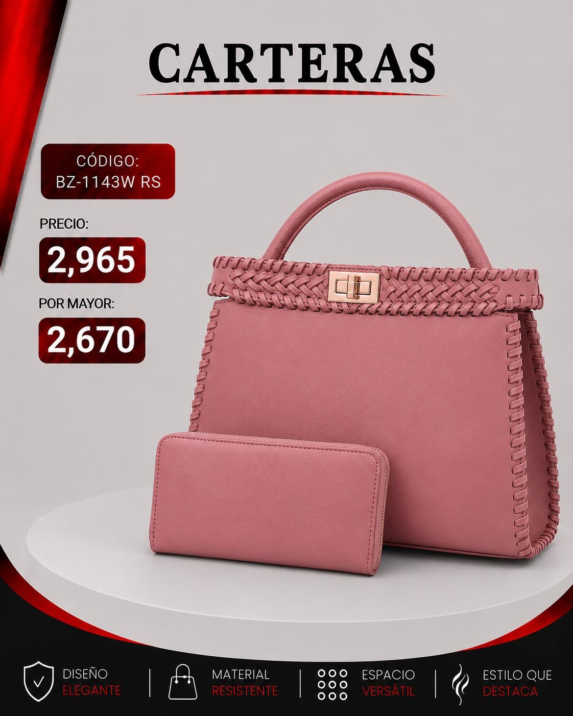 Cartera Rosada BZ-1143RS