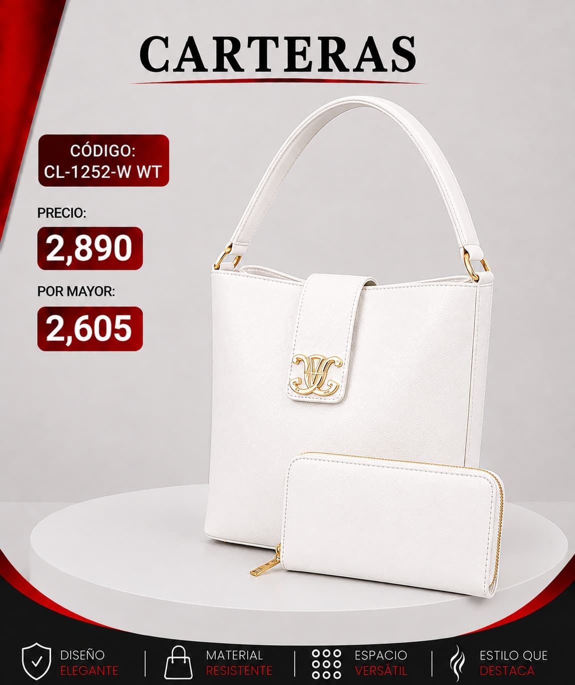 Cartera Blanca CL-1252-WT