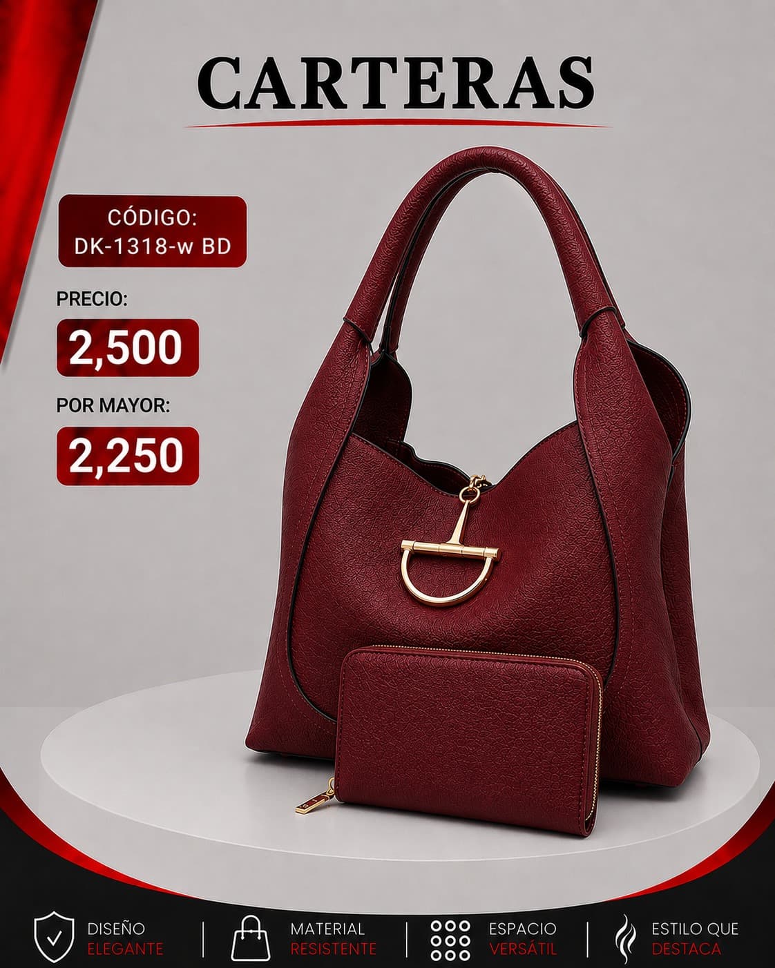 Cartera Roja DK-1318-BD