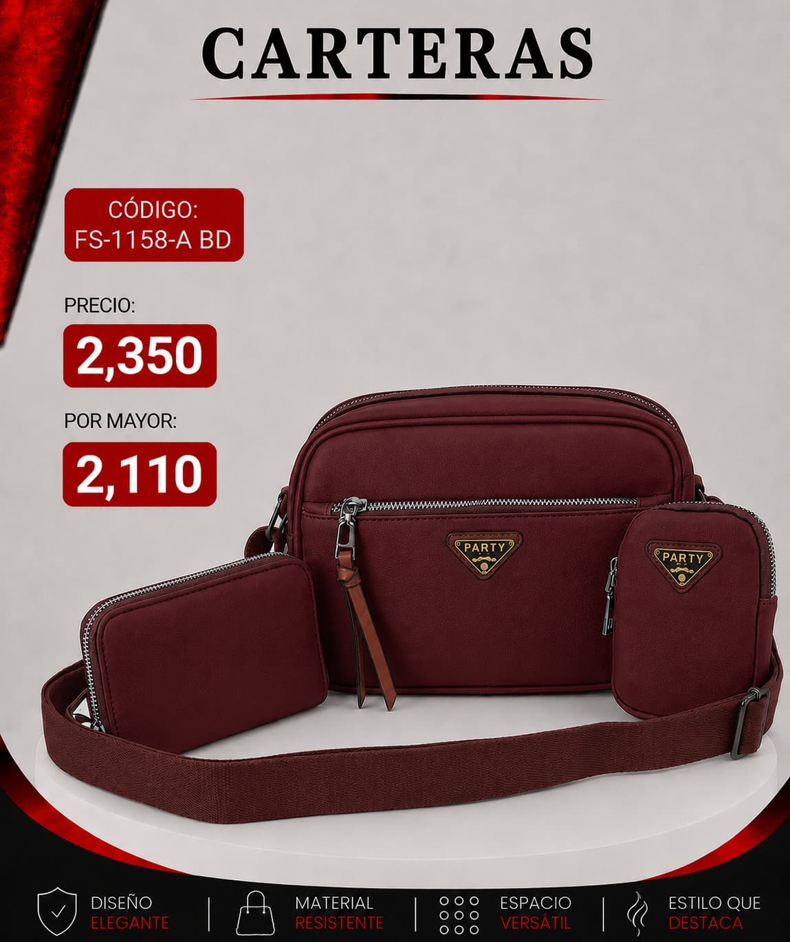 Cartera Roja FS-1158-BD