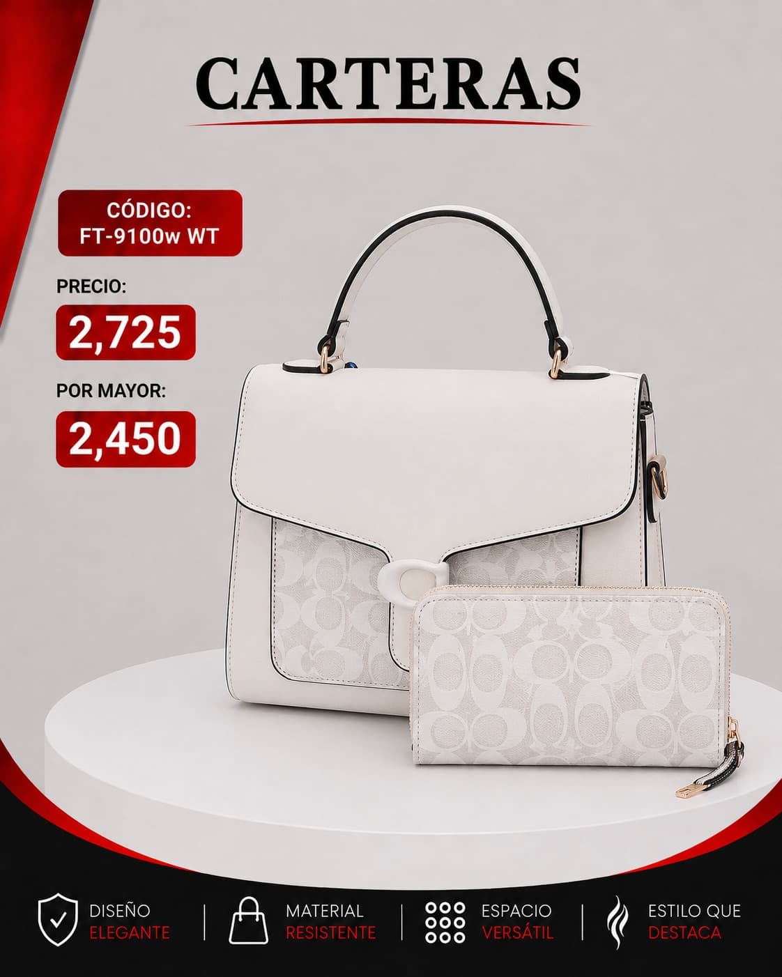 Cartera Blanca FT-9100WT