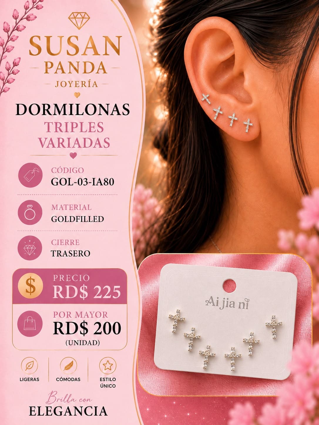 Paquete de Aretes de Tres Pc