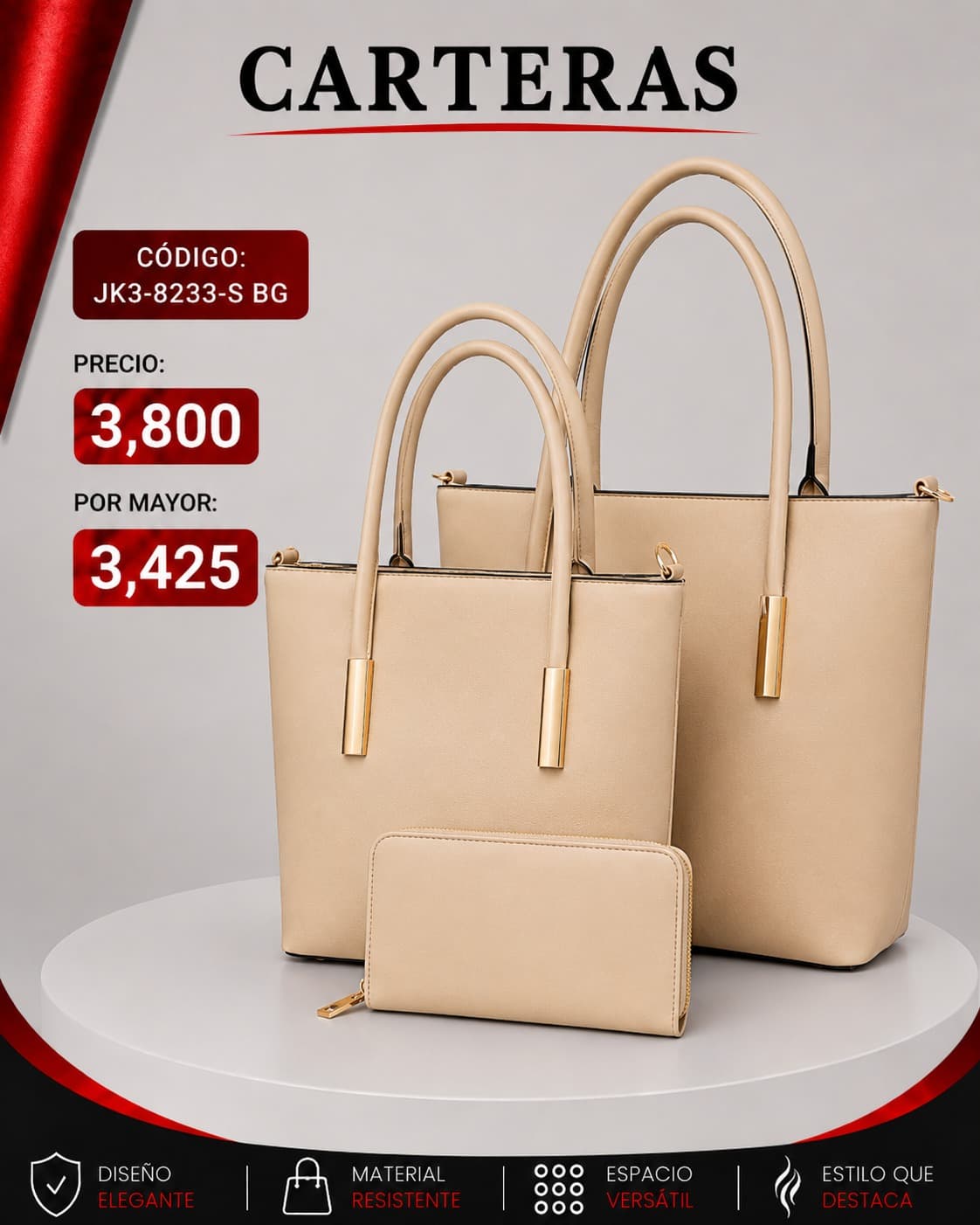 Set de Carteras Beige
