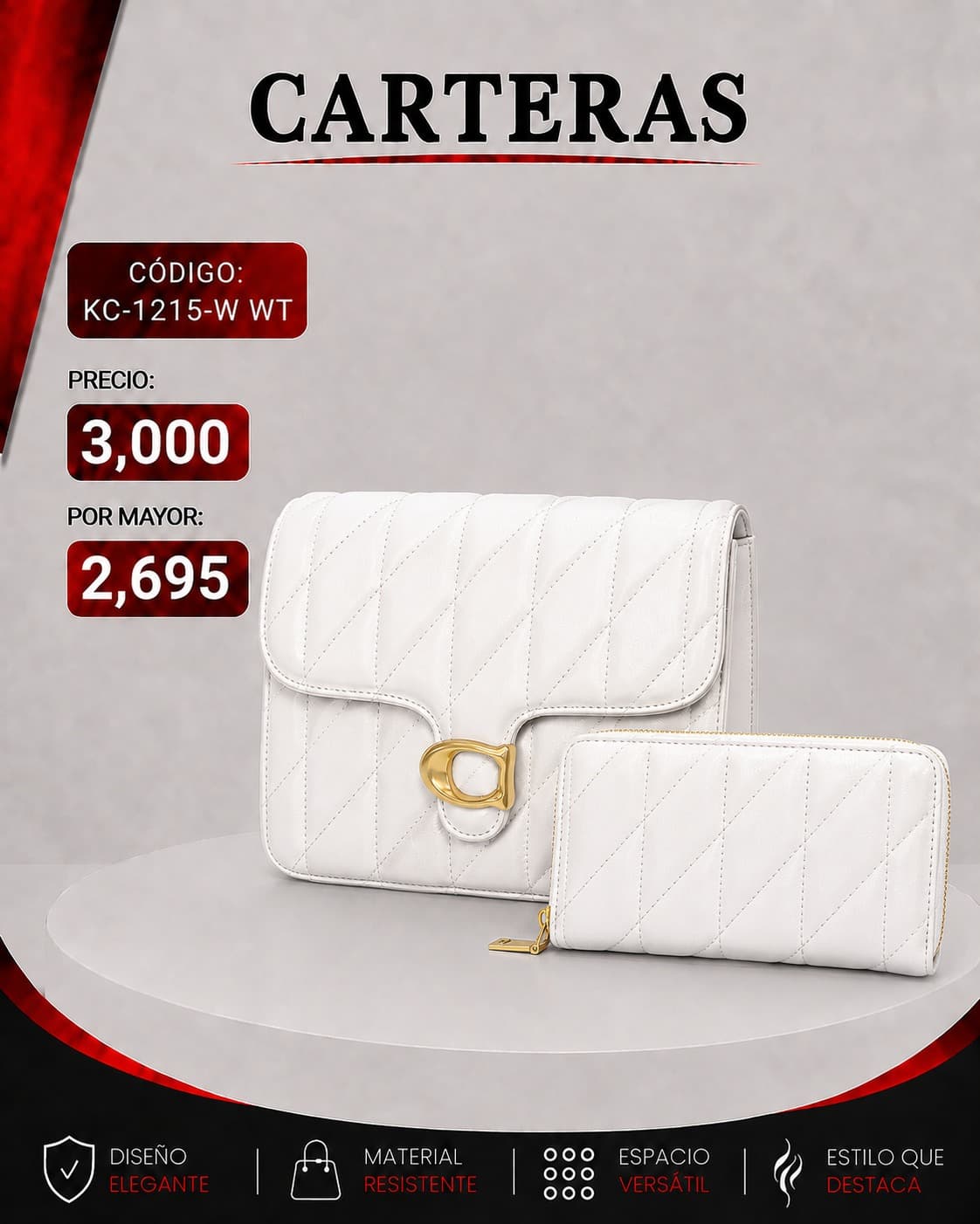 Cartera KC-1215-WT