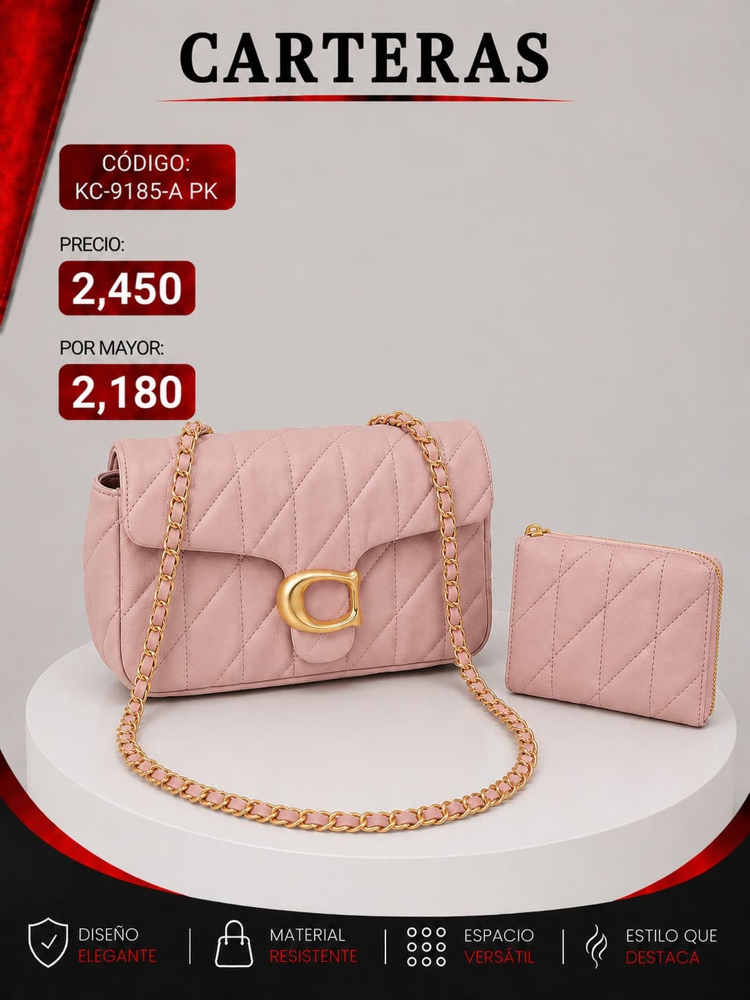 Cartera Rosada KC-9185-PK